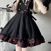 Japanese Kawaii Two Pieces Set Women Outfits Ruffled Patchwork Cute Bow Dress + Flare Sleeve Lolita Blouse Y2k Aesthetic JK Suit