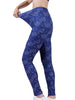 Lrregular Plant Print Women's Leggings Casual Sports Leggings Fitness Training Yoga Pants High Stretch Cropped Pants