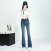 Winter Female Thin Snow Warm Plush Jeans Lady Chic Fleece Flared Pants Girls Korean High Waist Straight Leg Denim Trousers