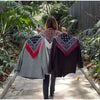 Women Bandana Print Blazer Jacket Triangle Scarf Tassel Fringe Back Loose Suit Coat Casual Office Lady Chic Jacket
