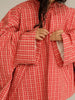 Chic checkered Stand Up Collar Windbreaker Women Casual Long Sleeve Single Breasted Loose Coat Spring Lady Daily Jacket