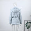 Printed Women's Winter Down Jacket With Hood Zipper Slim Long Sleeve Warm Thicken Quilted Padded Jackets Outerwears
