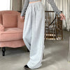Autumn Women Hip Hop Style Baggy High Waisted Long Pants Lady Versatile Streetwear Solid Color Drawstring Wide Leg Trousers