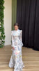 Dubai's spring slim-fit long-sleeved dress for ladies with tie belts, printed patterns and made of satin fabric. S-xxl