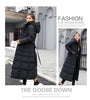 Female Winter Over Knee Loose Large Fur Collar Hooded Warm Thick Parkas Long Down Cotton Plus Size Parkas Coat Women Padded Coat