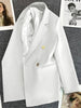 Women Suit Blazer Elegant Coat Spring Autumn Korean Blazer Double Breasted Jacket Solid Ladies Tops Clothes