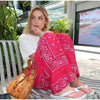 Lightweight Floral Print Oversized Coat & Square Scarf Skirt & Long Pants For Women Lady Holiday Streetwear Outfits
