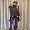 Women Peplum Ski Jackets Hooded Stand Collar Belt Waist Zipper Solid Puffer Jacket Sheath Warm Sport Winter Skiwear