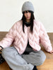 Autumn Winter Lightweight Wave Quilted Puffer Jacket Women Loose Round Neck Short White Duck Down Coat Outwear