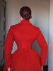 Women Hourglass Waist Full Flared Hem Long Dress Coat Lapel Collar Single Breasted Long Sleeve Overcoat Guest Party Street Wear