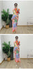 Pleated Print Dress For Women Stand Collar Long Sleeves Slim Style Female Elegant Clothing Spring 2DA4141