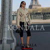 Holiday Casual Chic Women Short Trench Coat Double Breasted Sashes Jacket Trench Spring Sumer Office Trench