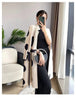 Sanzhai Pleated Ladies Windbreaker Coat Spring Autumn Single Breasted Stand Neck Printed Jacket Women Thin Long Outwear 4XL