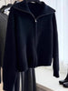 Women's Large Lapel Cashmere Sweater Coat Thick Loose Knit Turtleneck Cardigan for Autumn And Winter