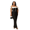 Women Bow Tassel Slash Neck Maxi Dress Fall Winter Sexy Birthday Evening Prom Party Street Long Dresses Vestidos