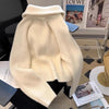 2026Autumn Winter knitted Cardigan Sweater Women Long-Sleeved Zipper High Neck Coat Female Loose Sweater Ladies Tops