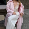 Solid Belted Maxi Trench Coats Women's Loose Full Sleeves Single-breasted Lace-up Windbreak Ladies Early Autumn Outwear