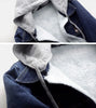 Women Jacket Women Denim Jacket Winter Women's Denim Coat with Furry Hood Plush Lining Stylish Button Closure for Windproof