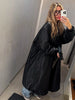 Female Oversized Long Puffer Coat Zip Lapel Full Sleeve Warm Thick Green Overcoat Winter Casual Street Chic Outwear