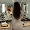 Sexy V Neck White Slim Dress Flare Sleeve Lace Lapel Design Female Bodycon Shirt Dress Office Style Club Chic Wrap Skirts