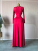Women Draped Deep V-neck Fit and Flare Long Maxi Dress Winter Evening Prom Party Education Vacation Dresses Vestido