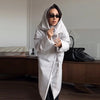 Women's Long Jackets Detachable Shawl Lace Up Waist Cinching Padded Coats Winter Lady Full Sleeve Solid Loose Coat Outerwear