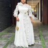 African Women A Line Chiffon Dress One Shoulder Puff Sleeve Pleated Ruffles Layered 3D Flower Wedding Guest Occasion Event