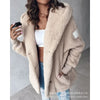 Lamb Leather Jacket Coat Women Long Sleeve Fleece Coats Outwear Buttoned Pocket Design Hooded Keep Warm Teddy Coat