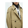 Classic Khaki Color Padded Thickened Trench Coat, Mid-Length British Style Jacket for Women, Fall/Winter