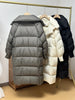 Women White Duck Down Long Jacket Autumn Winter Warm Casual Over Size Loose Outwear Soft Comfortable Coat