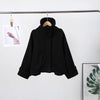 Stand Collar Woolen Bomber Jacket Women Chic Spring Autumn Long Sleeve Pocket Trench Coats Street Zipper Outerwear
