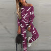 Spring Women's Casual 2-piece Set O-neck Long-sleeved Top Elastic Waist Small Feet Pants Letter Printing Street Suit