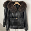 Oftbuy Winter Real Fox Fur Collar Coat Women Duck Down Jacket Female PU Leather Belted Hooded Warm Duck Down Parka Outerwear
