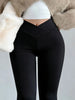 Womens Spring Autumn Flare Pants V Shaped Cross Waist Wide Leg Trousers Elegant Loose Women Long Sweatpants For Slim Figures