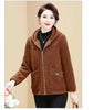 Middle Aged Elderly Mothers' Hooded Coat Spring Autumn Casual Fleece Jacket Large Size Women Casual Corduroy Outwear 4XL