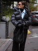 Chic Glossy Zipper Hooded Coat Women's Warm Elastic Waist Pleated Cropped Puffer Jacket Winter Lady High Street Outwear