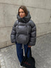 Winter Warm Puffer Jackets Women's Loose Parkas Coat Hooded Bread Jacket Outwear Cotton-padded Solid Quilted Jacket