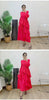 Spring Ruffles Pleated Dress Women Round Neck Flare Sleeves Loose Chic Long Length Female Party Clothes 2DA3391