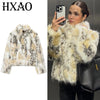 Women's Fur Coat Leopard Fluffy Jacket Autumn Winter Fur Coat Woman Crop Plush Long Sleeve Outerwears Chic Hairy Warm Coats