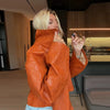 Street Print Pu Leather Women Jacket Stand Collar Long Sleeve Patchwork Female Coat Autumn Winter Lady Streetwear