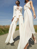 High Street Designer Runway Suit Set Women's Lacing Belt Blazer Pleated Zip Pants Set 2pcs Set