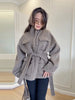 Elegant Woolen Women Short Coat Urban Stand Collar Long Sleeve Belt Pocket Female Outwear Autumn Winter Lady Streetwear