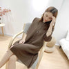 Women Pleated Single Breasted Dress Stand Theree Quarter Sleeve Tide Spring 2F0095