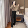 Korean Cropped Blazers Women Solid Color Simple Single-button Outwear Teens All-match Long Sleeve Office Suit Jacket