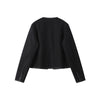 Spring Double Breasted Cardigan Jacket For Women Vintage Round Collar Cropped Coats Lady High Street Chic Outerwear