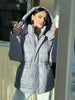 Printed Cotton Padded Coats Women Hooded Waist-Cinching Zipper Quilted Jackets Winter Casual Woman Outerwear