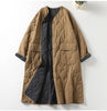 Oversized Women Parkas Collarless Long Sleeve Single-breasted Ladies Winter Coat Casual Thick Warm Outerwear Overcoat