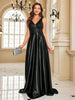 Elegant Sequins Evening Dress For Women Deep V-neck Satin Prom Party Green Dress Floor Length Blue Formal Gowns