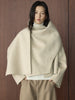 Winter Korean style slanted collar irregular wool double-sided woolen coat silhouette warm jacket for women