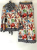 Retro Design Print Lapel Lace-Up Long-Sleeved Shirt Spring Women's Two-Piece Suit+ Elastic Waist Straight Trousers S